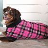 Highline Fleece Dog Coat - Pink and Black Plaid